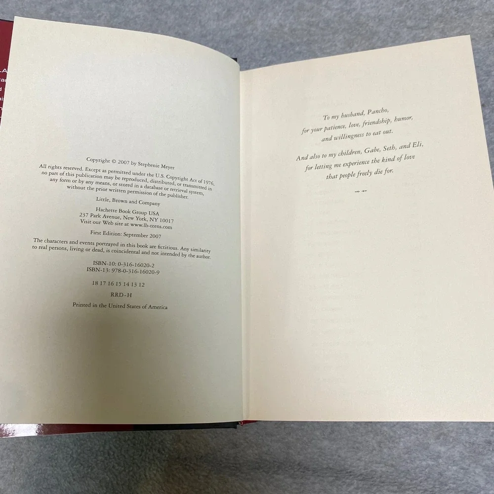 Stephenie Meyer Eclipse Hardcover Book 3 Twilight Saga Black Red 1st Edition GUC